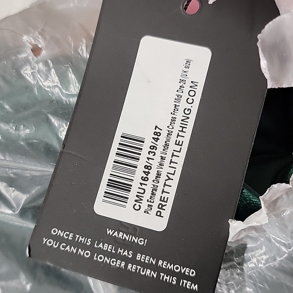 Plus Emerald Green Velvet Underwired Cross Front Midi Dress - Picture 6 of 6